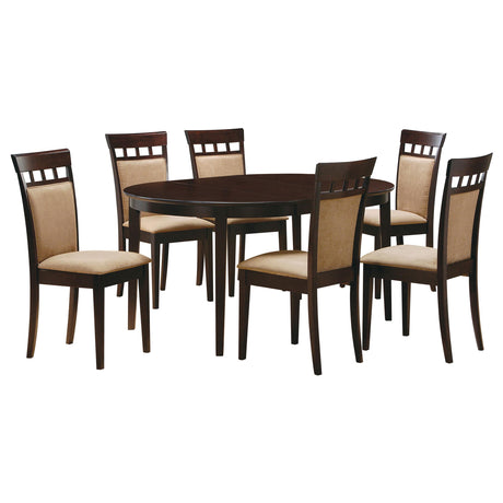 Gabriel Cappuccino 7-Piece Extension Leaf Dining Table Set from Coaster - Luna Furniture