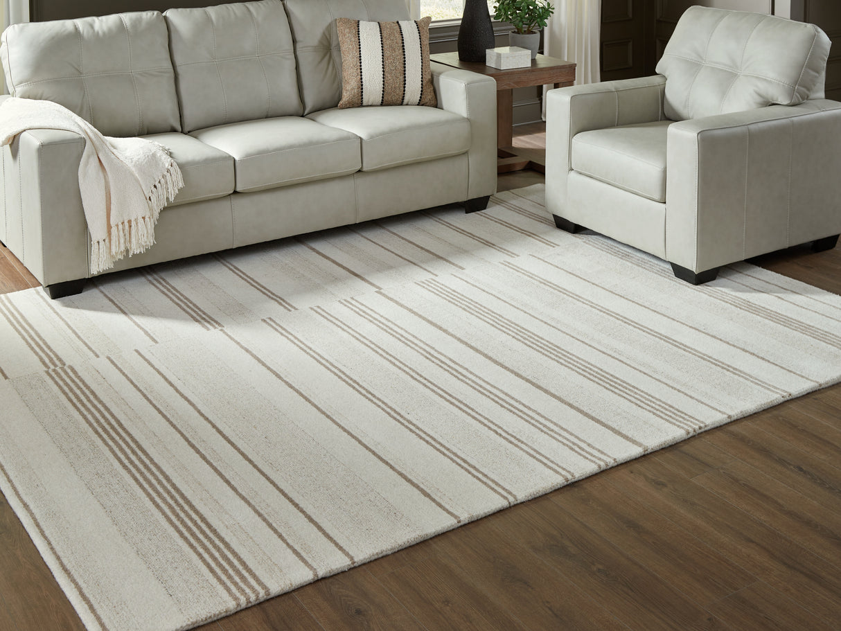 Gadence Ivory/Tan Large Rug from Ashley Furniture - Luna Furniture