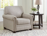 Gaelon Chair and Ottoman in Dune from Ashley Furniture - Luna Furniture
