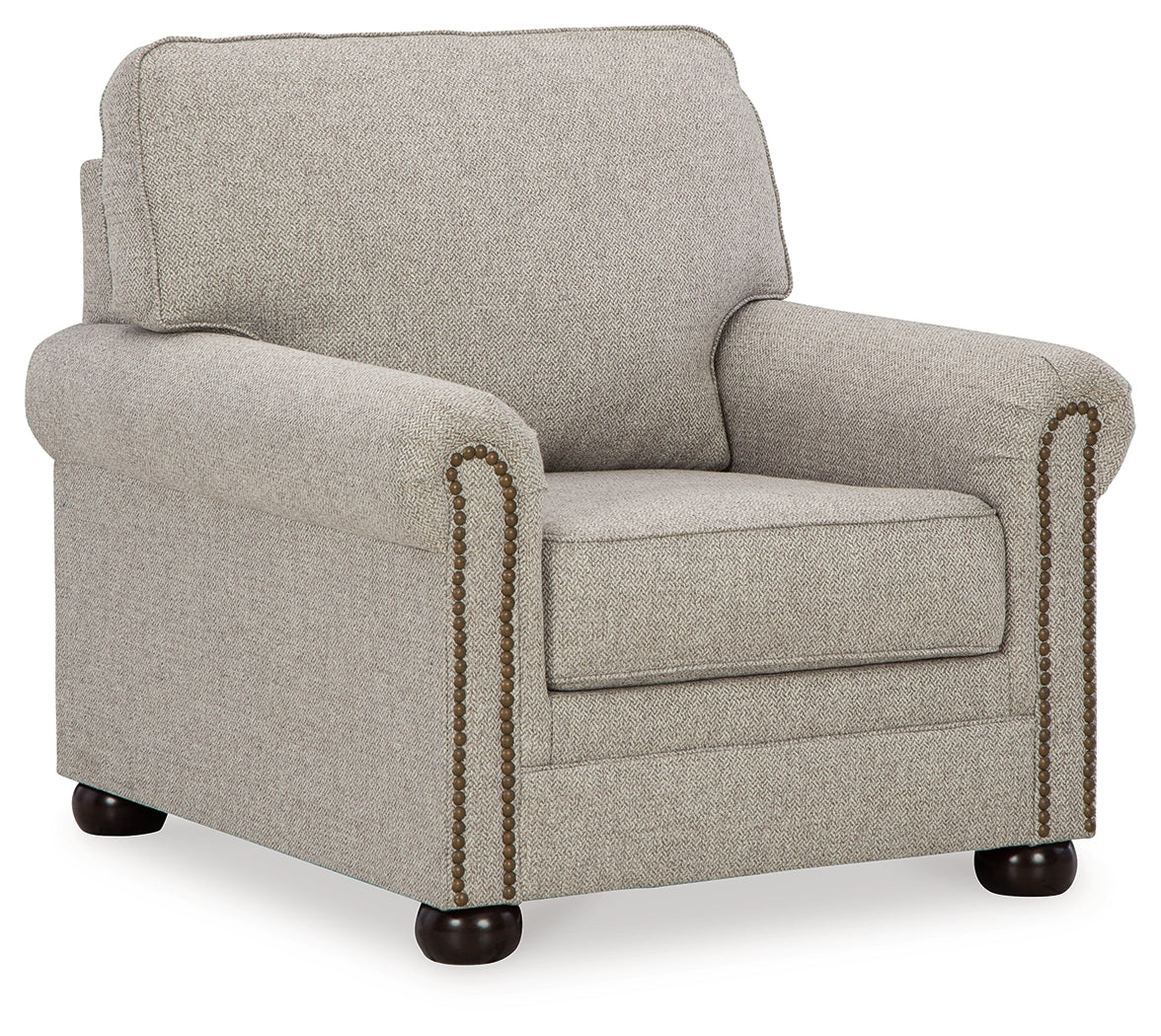 Gaelon Sofa, Loveseat, Chair and Ottoman in Dune from Ashley Furniture - Luna Furniture