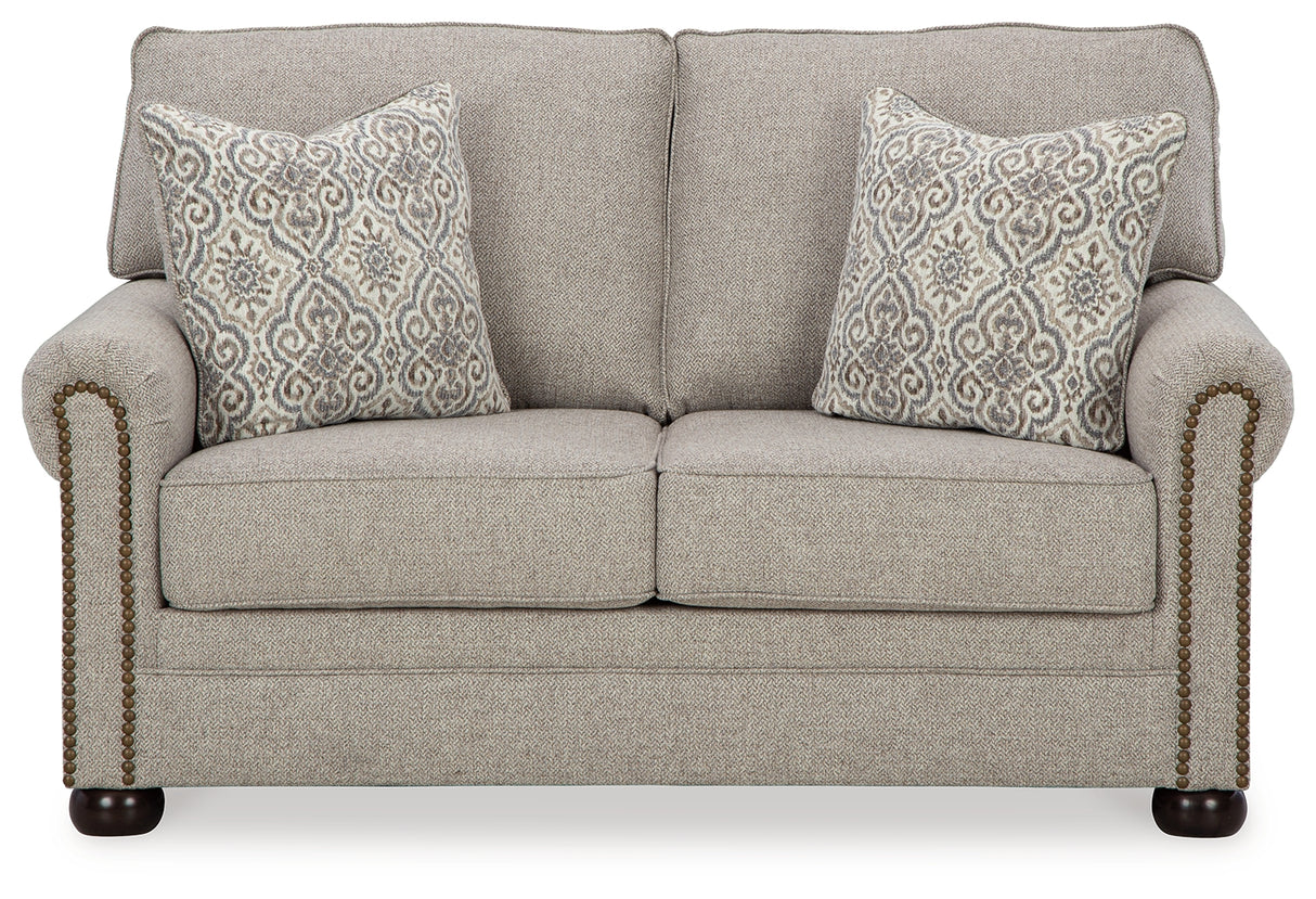 Gaelon Sofa, Loveseat, Chair and Ottoman in Dune from Ashley Furniture - Luna Furniture
