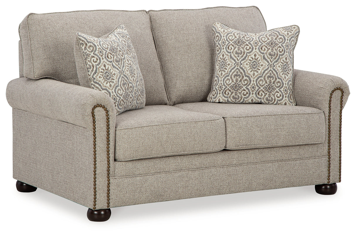 Gaelon Sofa, Loveseat, Chair and Ottoman in Dune from Ashley Furniture - Luna Furniture