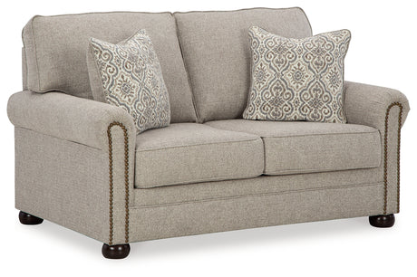 Gaelon Sofa, Loveseat, Chair and Ottoman in Dune from Ashley - Luna Furniture