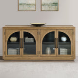 Magnolia Cathedral Doored Server, Weathered Sand from Steve Silver - Luna Furniture