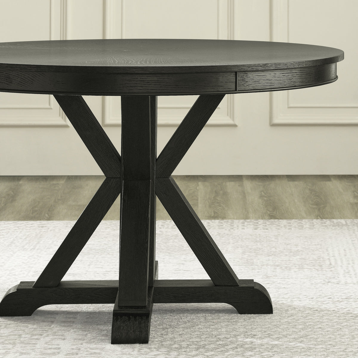 Rylie Black 48" Round Counter Dining Table with 4 Drawers and Game Top from Steve Silver - Luna Furniture