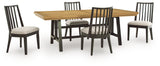 Galliden Dining Table and 4 Chairs in Black/Brown from Ashley Furniture - Luna Furniture