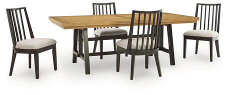 Galliden Dining Table and 4 Chairs in Black/Brown from Ashley Furniture - Luna Furniture