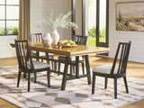 Galliden Dining Table and 4 Chairs in Black/Brown from Ashley Furniture - Luna Furniture
