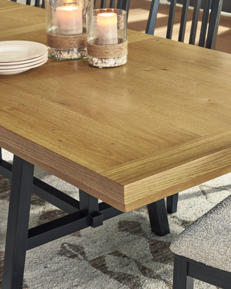 Galliden Dining Table and 4 Chairs in Black/Brown from Ashley Furniture - Luna Furniture