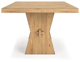 Galliden Dining Table and 4 Chairs with Storage in Light Brown from Ashley - Luna Furniture
