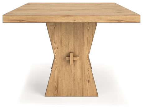 Galliden Dining Table and 4 Chairs with Storage in Light Brown from Ashley - Luna Furniture