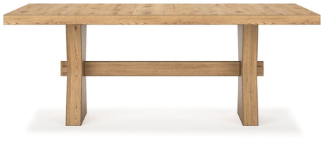 Galliden Dining Table and 4 Chairs with Storage in Light Brown from Ashley - Luna Furniture