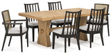 Galliden Dining Table and 6 Chairs in Light Brown from Ashley - Luna Furniture