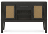 Galliden Dining Table and 8 Chairs with Storage in Light Brown from Ashley - Luna Furniture