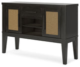 Galliden Dining Table and 8 Chairs with Storage in Light Brown from Ashley - Luna Furniture