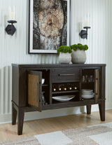 Galliden Dining Table and 8 Chairs with Storage in Light Brown from Ashley - Luna Furniture