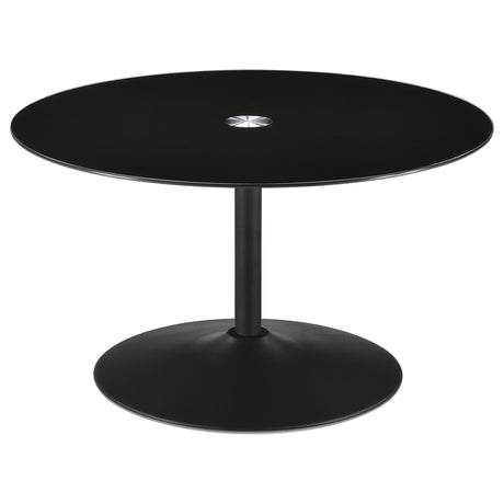 Ganso Black 2-Piece Round Glass Top Coffee and End Table Set from Coaster - Luna Furniture