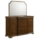 Garland Brown Cherry 11-Drawer Bedroom Dresser with Mirror from Coaster - Luna Furniture