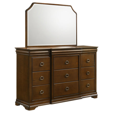 Garland Brown Cherry 11-Drawer Bedroom Dresser with Mirror from Coaster - Luna Furniture