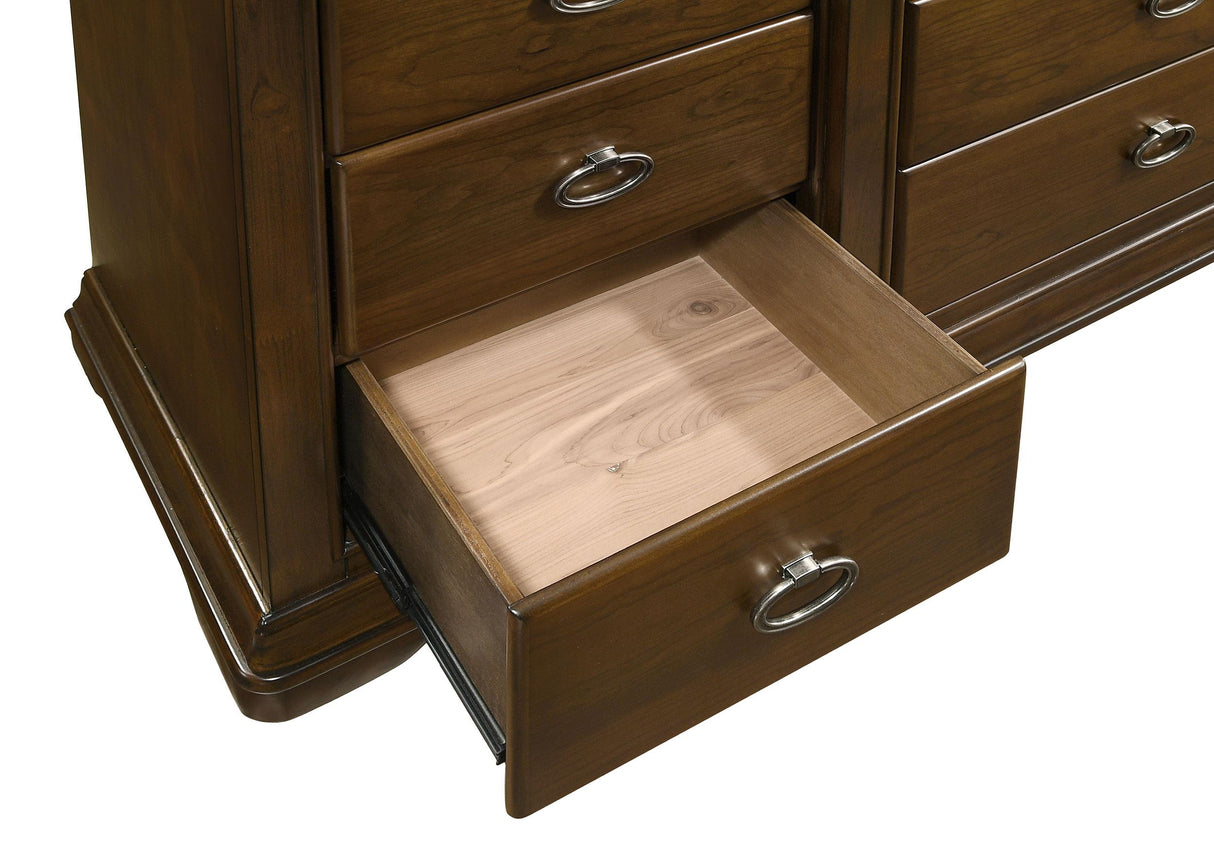 Garland Brown Cherry 11-Drawer Bedroom Dresser with Mirror from Coaster - Luna Furniture
