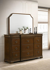 Garland Brown Cherry 11-Drawer Bedroom Dresser with Mirror from Coaster - Luna Furniture