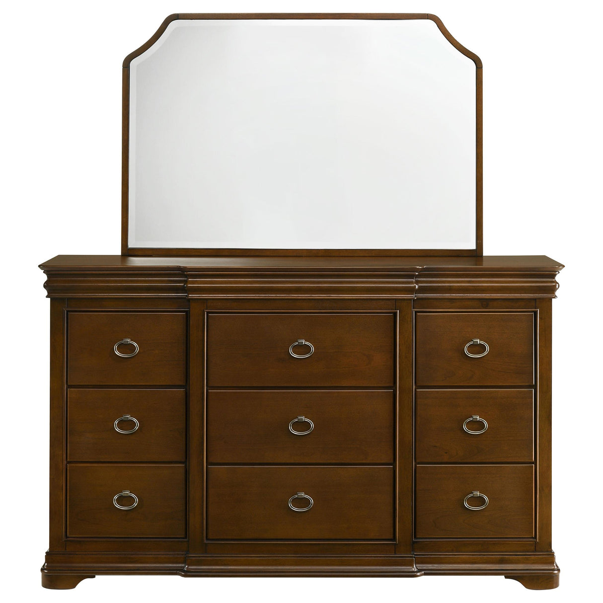 Garland Brown Cherry 11-Drawer Bedroom Dresser with Mirror from Coaster - Luna Furniture