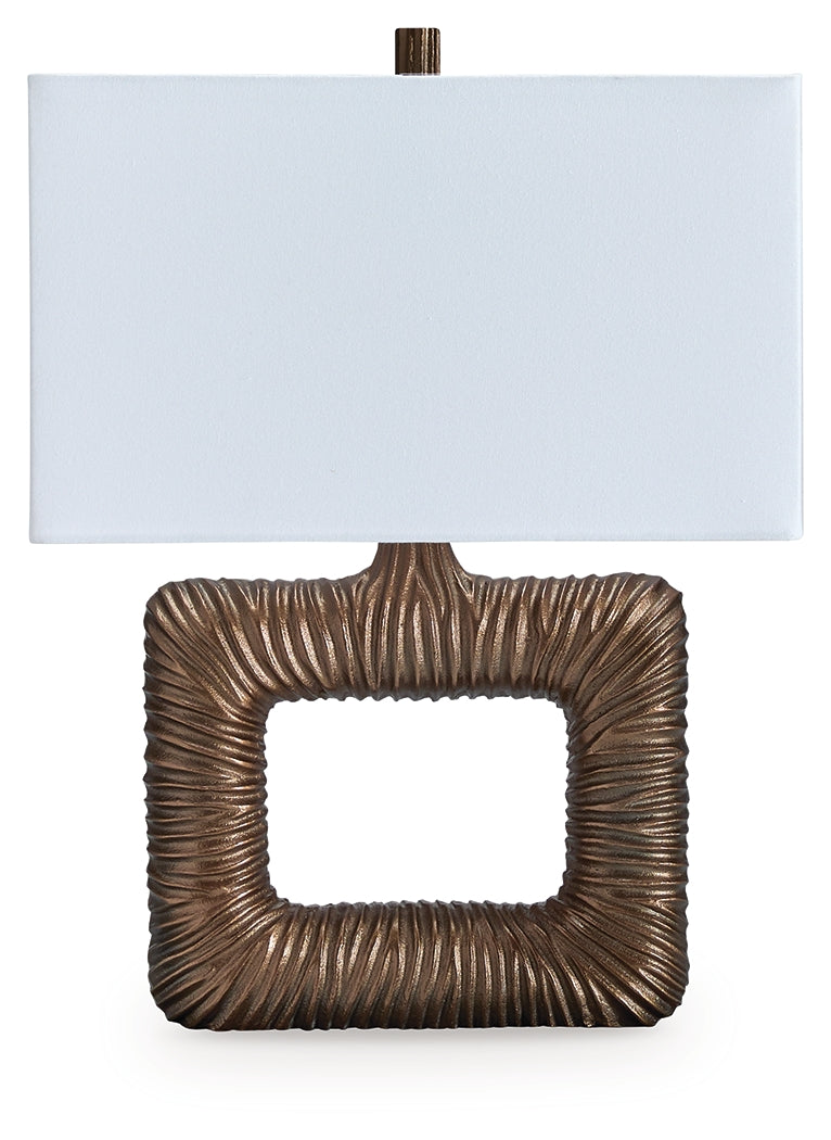 Garronby Antique Brass Finish Table Lamp from Ashley - Luna Furniture