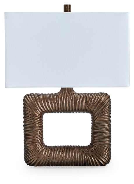 Garronby Antique Brass Finish Table Lamp from Ashley - Luna Furniture