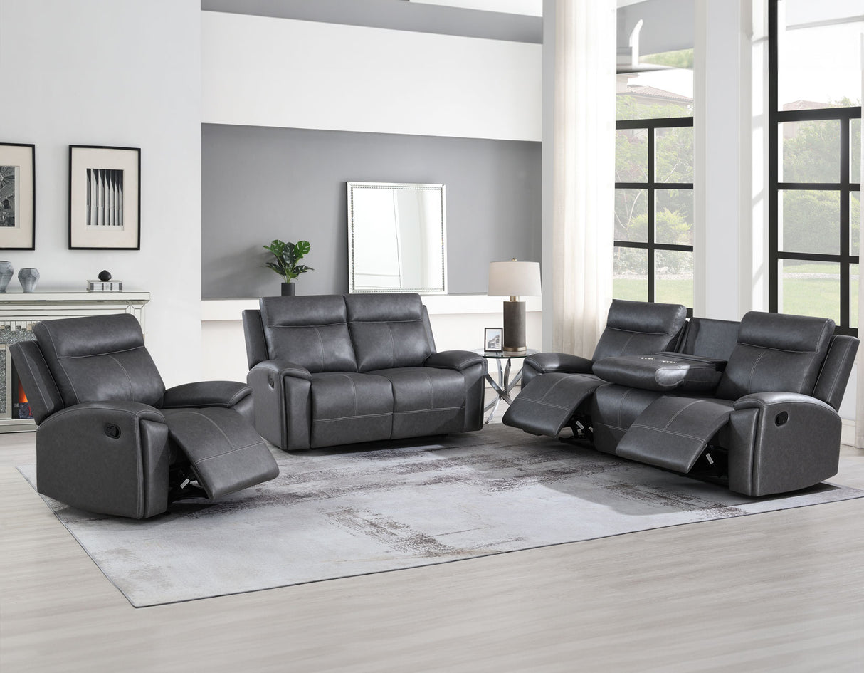 Gaston Gray 3-Piece Reclining Living Room Set from Steve Silver - Luna Furniture