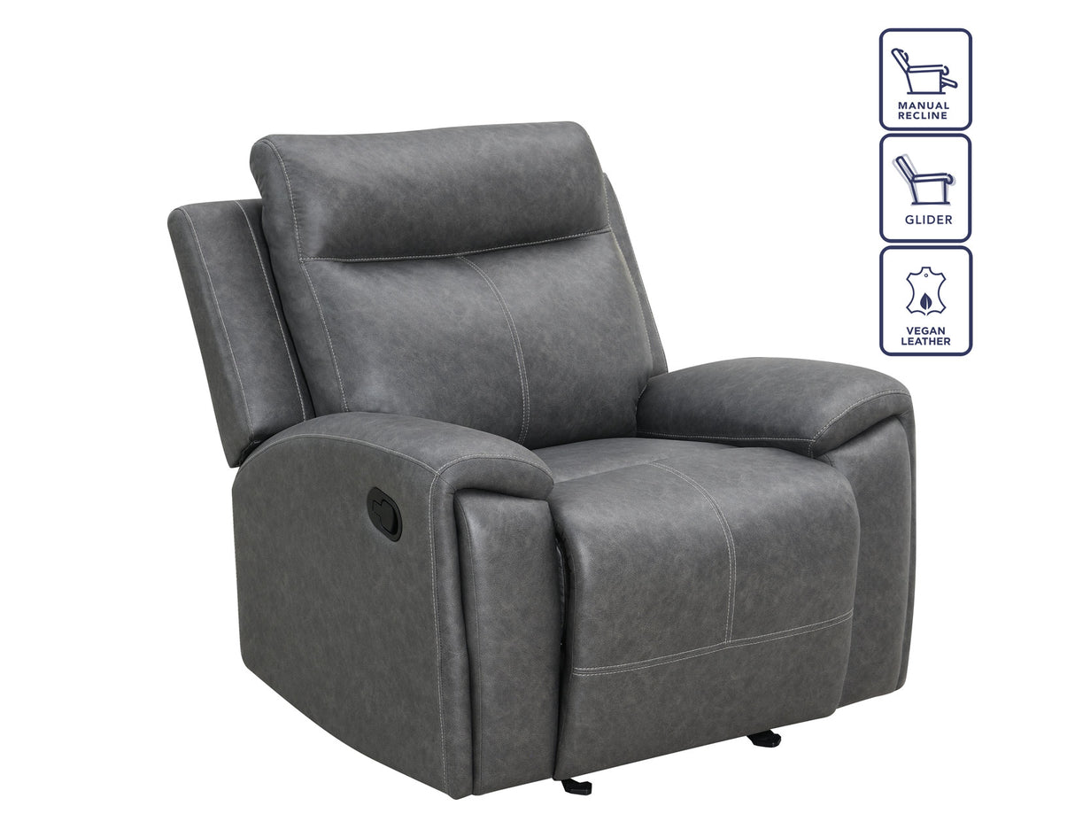 Gaston Gray Manual Glider Recliner from Steve Silver - Luna Furniture