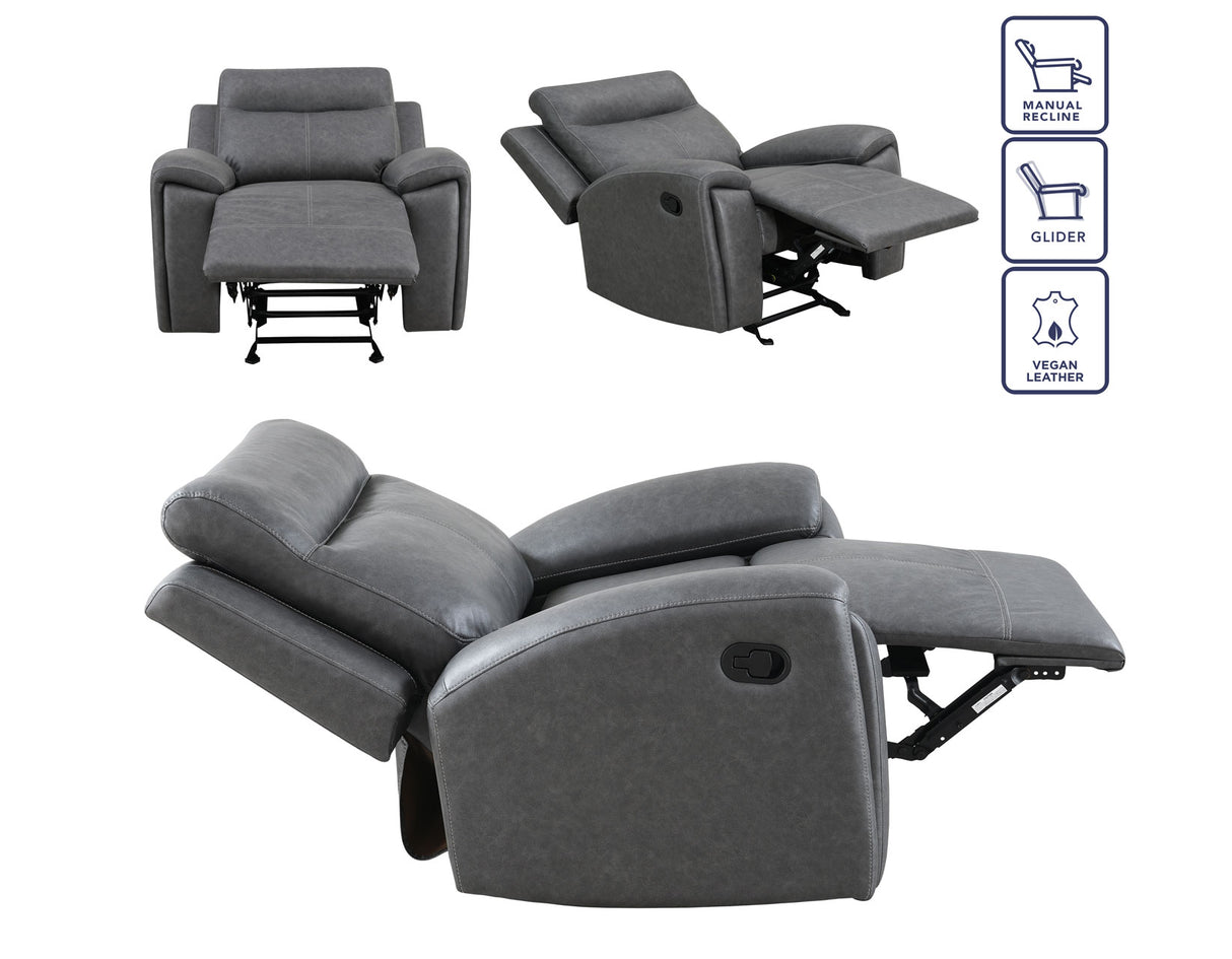 Gaston Gray Manual Glider Recliner from Steve Silver - Luna Furniture
