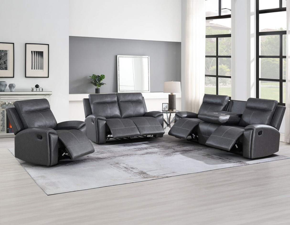 Gaston Gray Manual Reclining Loveseat from Steve Silver - Luna Furniture