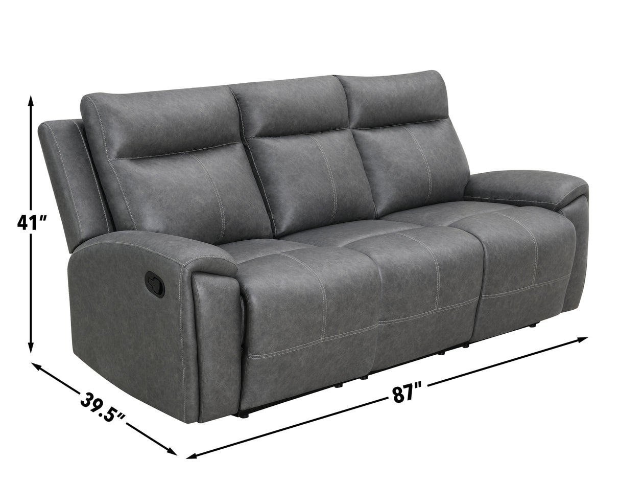 Gaston Gray Manual Reclining Loveseat from Steve Silver - Luna Furniture
