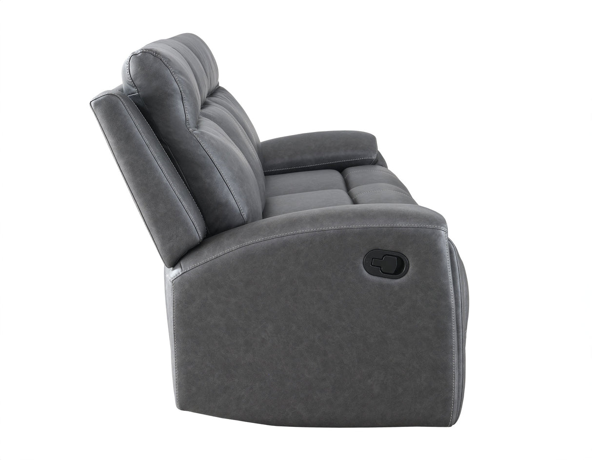 Gaston Gray Reclining Sofa with Drop-Down Console from Steve Silver - Luna Furniture