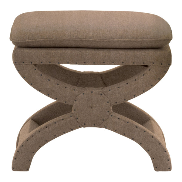 Gaston Ottoman in Caramel Velvet