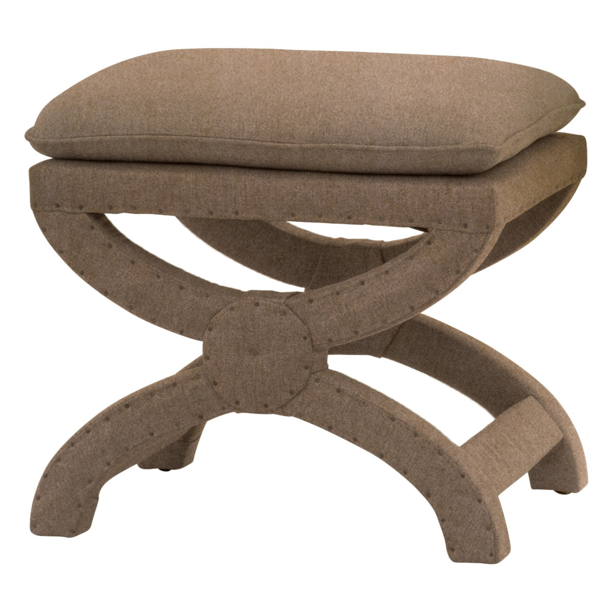 Gaston Ottoman in Caramel Velvet from Essentials For Living - Luna Furniture