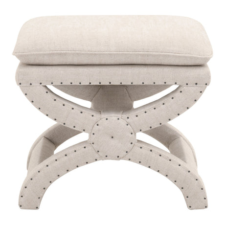 Gaston Ottoman in Performance Bisque French Linen from Essentials For Living - Luna Furniture