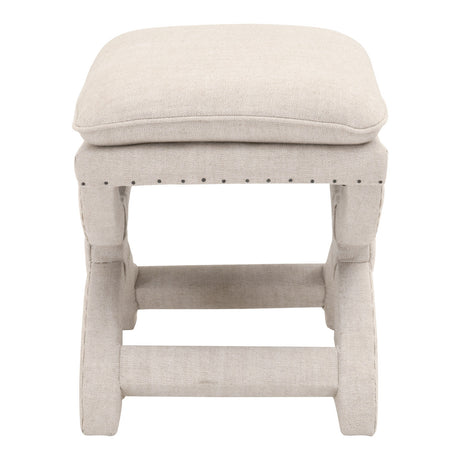 Gaston Ottoman in Performance Bisque French Linen from Essentials For Living - Luna Furniture