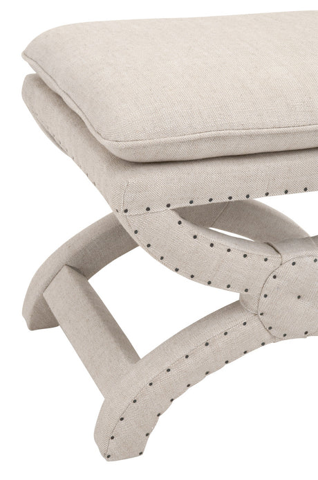 Gaston Ottoman in Performance Bisque French Linen from Essentials For Living - Luna Furniture