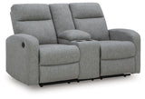 Gauntlet Sterling Reclining Loveseat with Console from Ashley - Luna Furniture