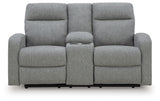 Gauntlet Sterling Reclining Loveseat with Console from Ashley - Luna Furniture