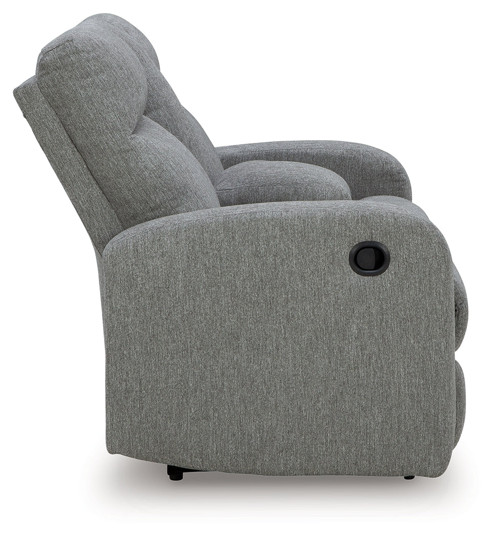 Gauntlet Sterling Reclining Loveseat with Console from Ashley - Luna Furniture