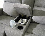 Gauntlet Sterling Reclining Loveseat with Console from Ashley - Luna Furniture