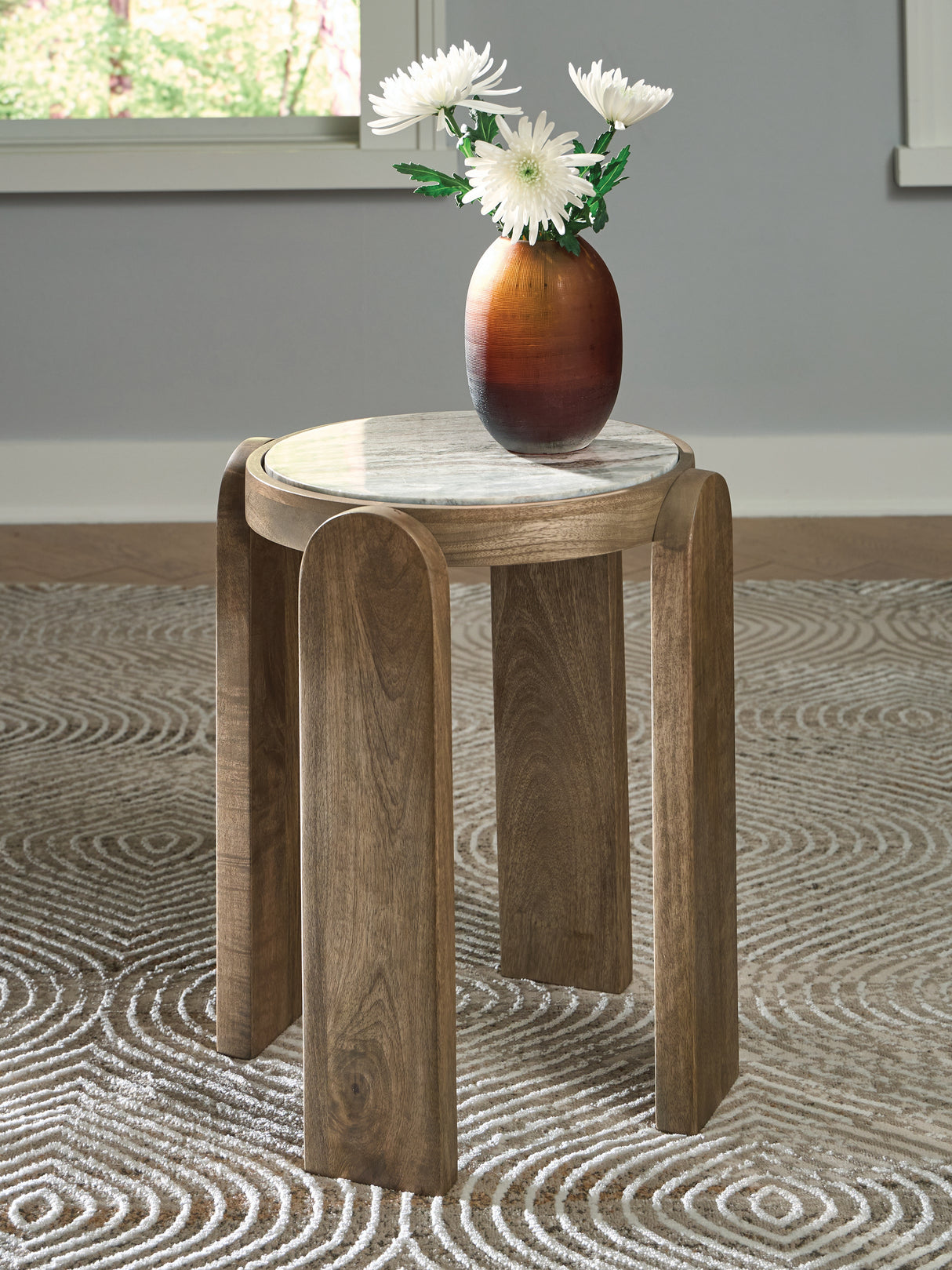 Gavrilley Gray/White/Brown Accent Table from Ashley - Luna Furniture