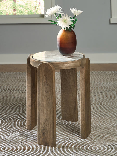 Gavrilley Gray/White/Brown Accent Table from Ashley - Luna Furniture