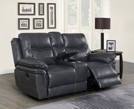Isabella Gray Manual Reclining Console Loveseat from Steve Silver - Luna Furniture