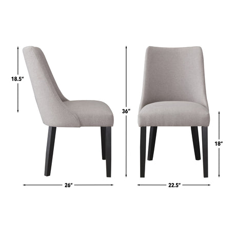 Xena Ebony/Gray Upholstered Side Chair, Set of 2 from Steve Silver - Luna Furniture