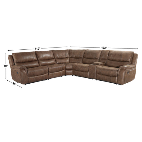 Lehi Warm Brindle 6-Piece Reclining Sectional from Steve Silver - Luna Furniture