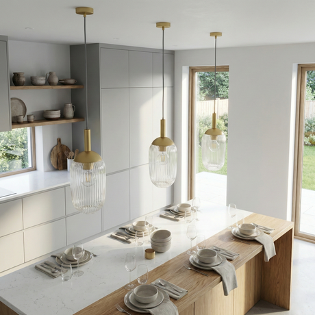 Gemma Pendant Lamp - Gold and Clear from Ashcroft Furniture - Luna Furniture