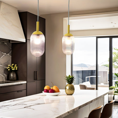 Gemma Pendant Lamp - Gold and Clear from Ashcroft Furniture - Luna Furniture